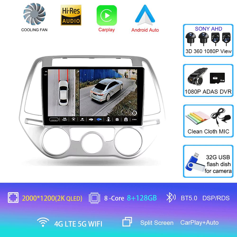 Car Radio Android 14 Carplay Auto Multimedia Player For Hyundai I20 2010 2012 2013 2014 DSP Autoradio GPS Stereo 2din Head Unit