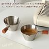 EsiFare Coffee Measure, Stainless Steel with Walnut Wood Handle, Measuring Spoon, Espresso Measuring Cup, 100ml Coffee, Pour Spout, Graduated Measurem