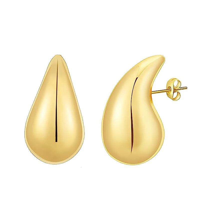 New style earrings - Fashionable and simple drop earrings. Elegant and versatile gold-plated smooth surface drop earrings. gold