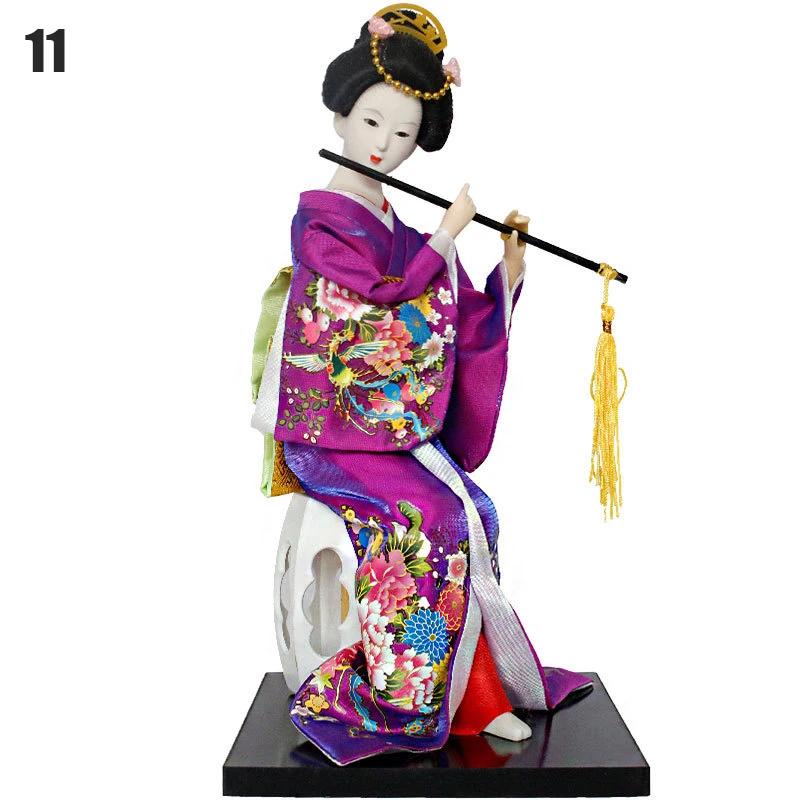 Japanese Geisha Doll Asian Handmade Crafts Kimono Doll Home Table Decor Miniature Figurines Sculpture Collection Gift Creative