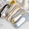 1/5pairs Fashion Women Solid Color Thin Boat Sock Summer Invisible Non Slip Absorbing Short Sock Breathable Soft Ice Silk Sock