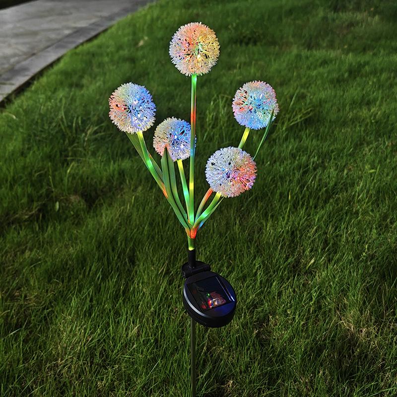 Solar Powered LED Dandelion and Onion Ball Lights Are Suitable for Garden Terrace Lawn Decoration Floor Mounted Ambient Lighting