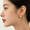 Versatile Polka Dot Earrings Retro Metal Hoop Earrings Minimalist Style Geometric Earrings  Party