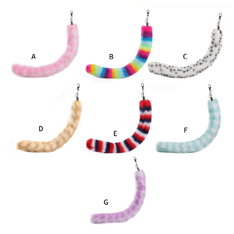 Animal Tail Key Holder Purse Bag Charm Keychain Decorations for Women