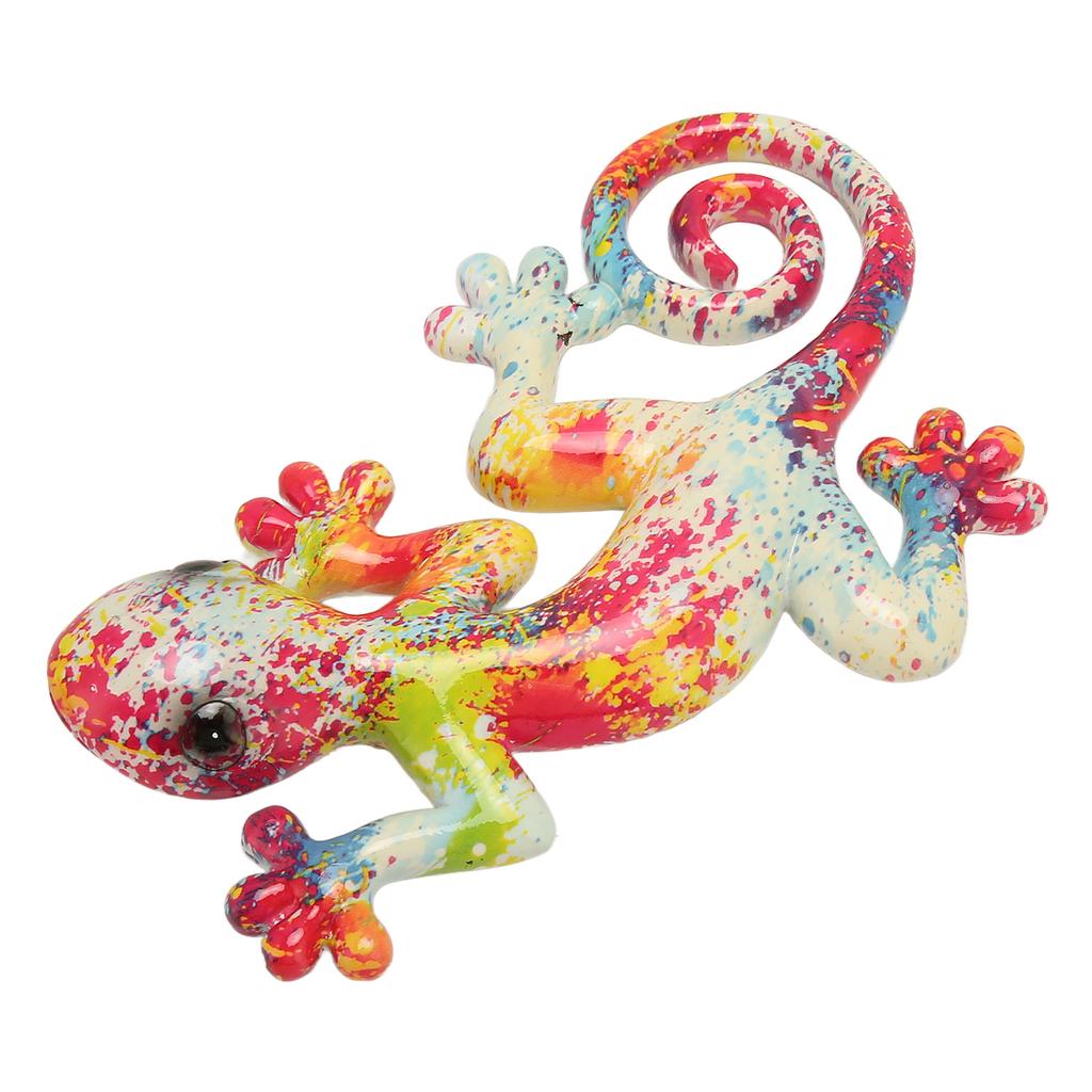 Dekoracja Ścienna Gekon Szczęście Mądrość Ręcznie Malowana Nieblaknąca Sztuka 3D Jaszczurka Rzeźba Ścienna na Lodówkę Ogrodzenia