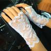 Sexy Lady Girl Lace Mesh Rose Flower Wedding Party Costume Fingerless Gloves