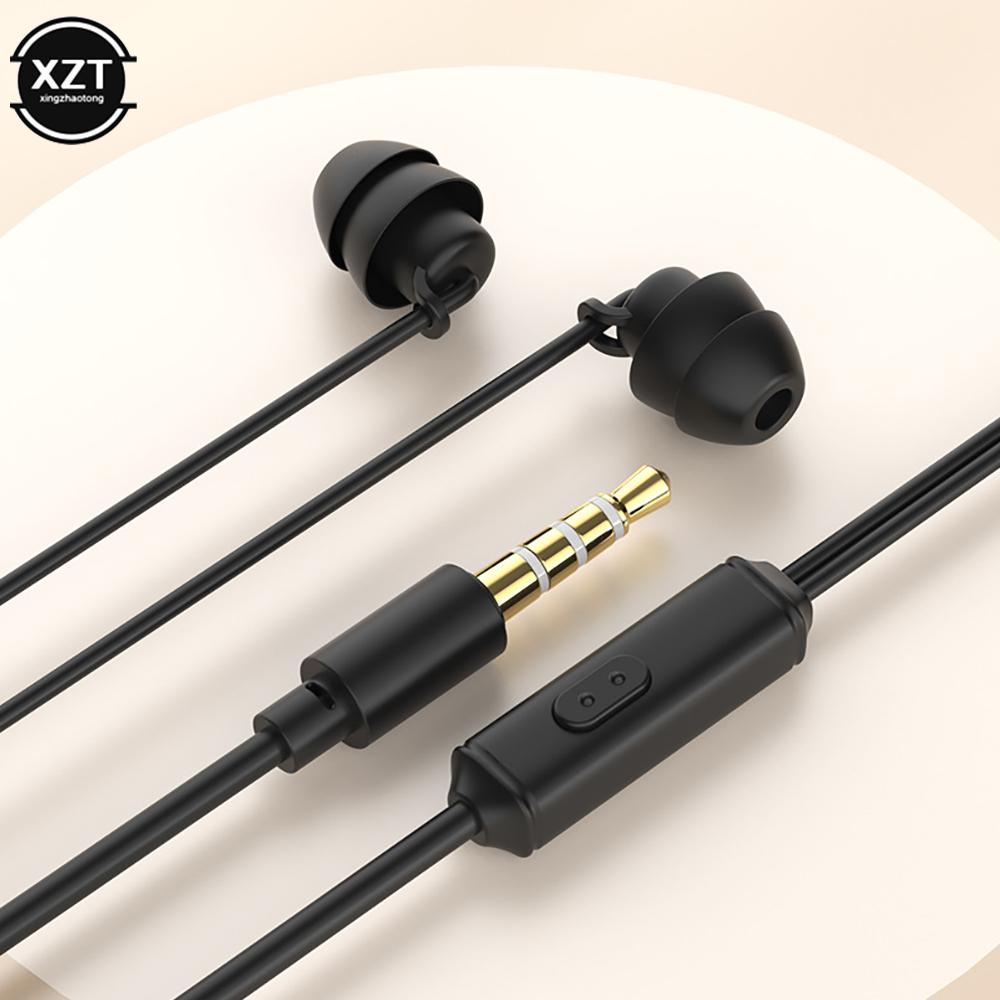 In Ear Sleep Earphone Side Sleep Non Pressing 3.5mm Wired Headphone For Phone Tablet Wire Control Earplug Noise Cancelling