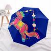 1pc Colorful Horse Ornament Folding Umbrella | Elegant Design, Fashionable Accessory, Durable Construction, Sturdy Ribs Yy251107038