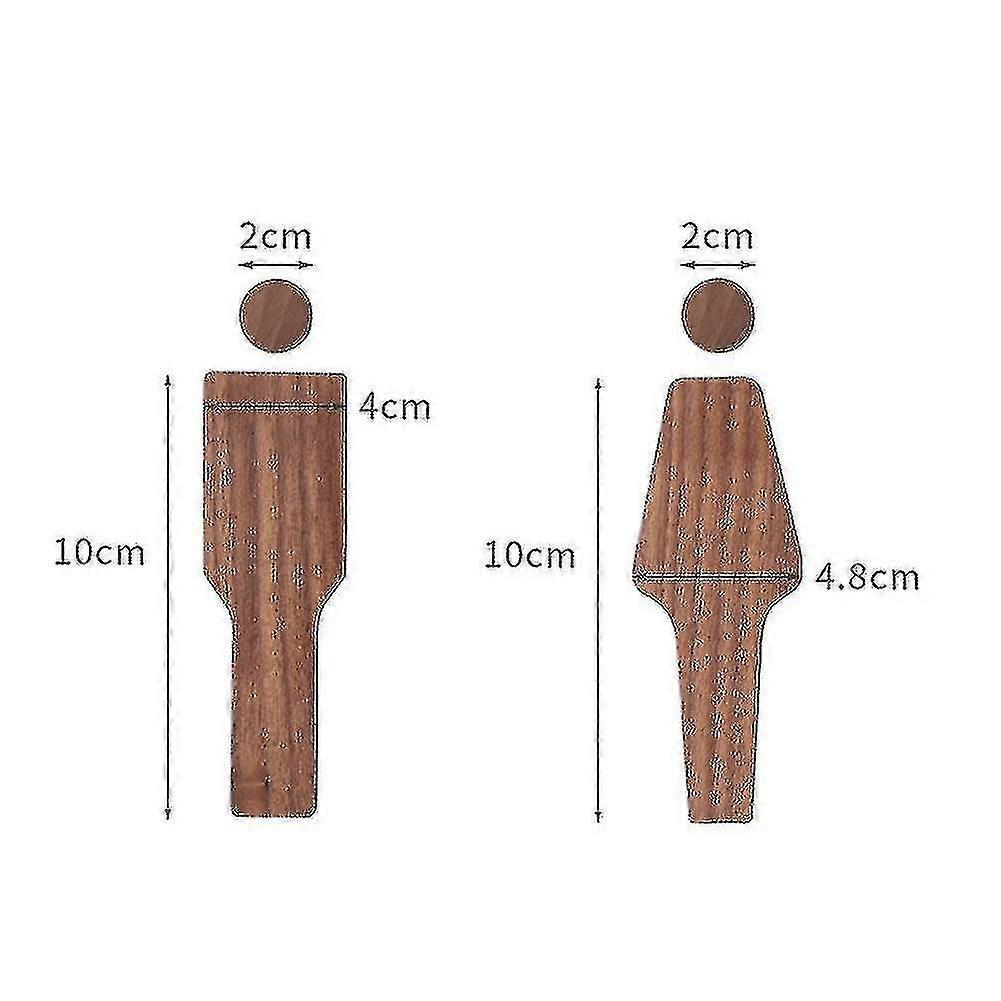 2pcs Toilet Door Men's And Women's Signs Solid Wood Toilet Signs - RIpj