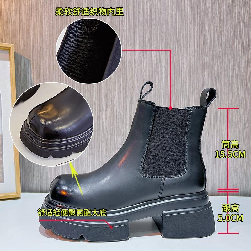 Retro polished cigarette boots women's autumn new thick heel Chelsea boots women's casual short boots women's versatile women
