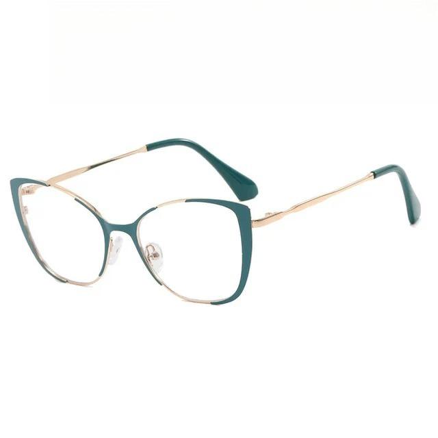 

Women Retro Metal Optical Spectacle Frame Fashion Cat Eye Prescription Glasses Anti Blue Computer Glasses Lentes Mujer зелений