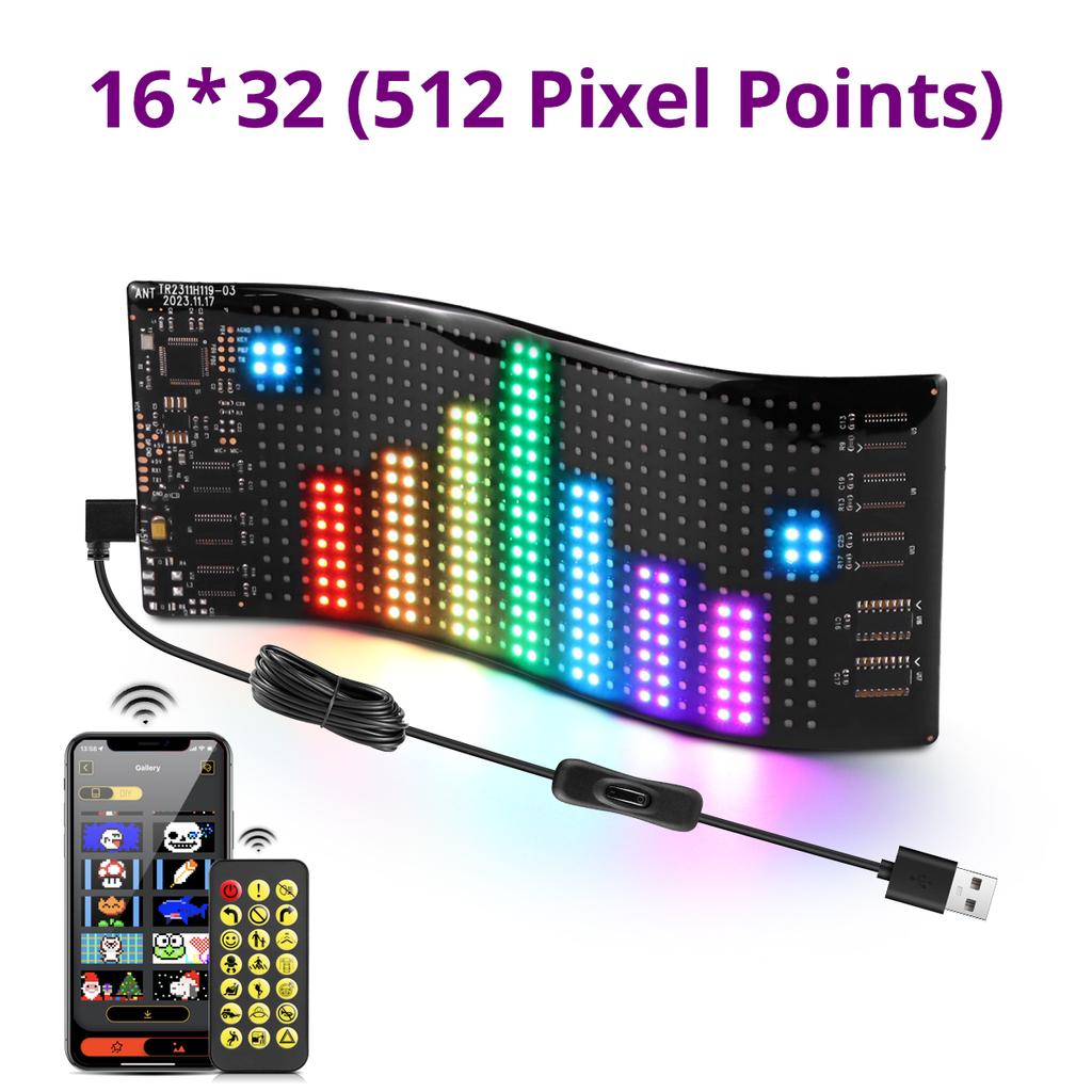 Dekorace auta nákladního vozu Ďábelské oči LED Pixel Digitální Měkký Panel Reklamní Znamení Rolovací Displej USB 5V Ovládání Aplikací DIY Vzor Obrázku
