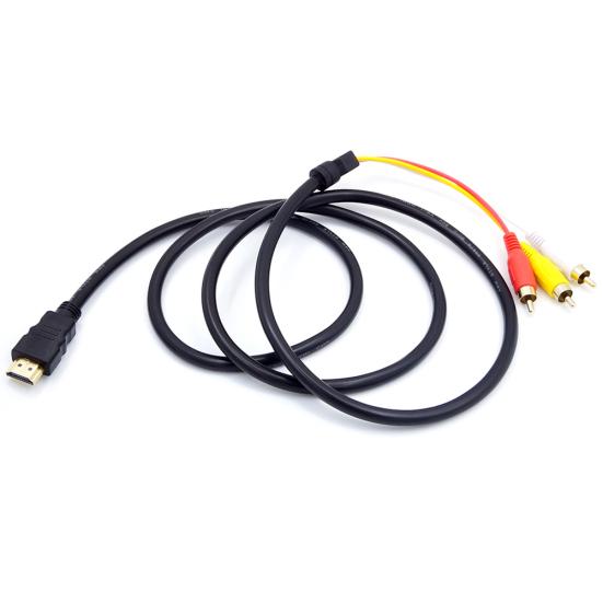 DOONJIEY HDMI-compatible Male to 3 RCA AV Composite Male M/M Connector Adapter Cable Cord