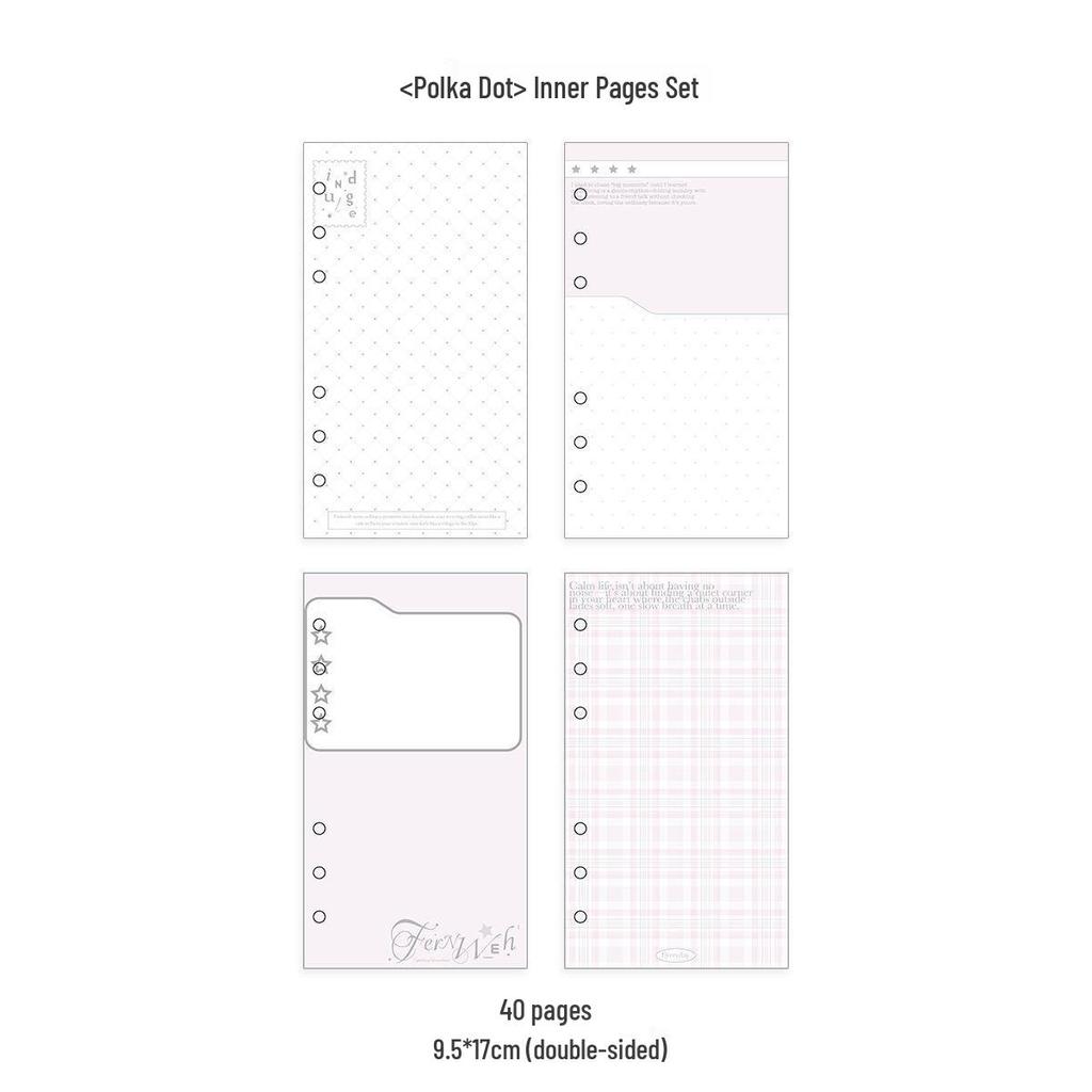 WakaWaka A6 Star Polka Dot Loose-leaf Twill Notebook