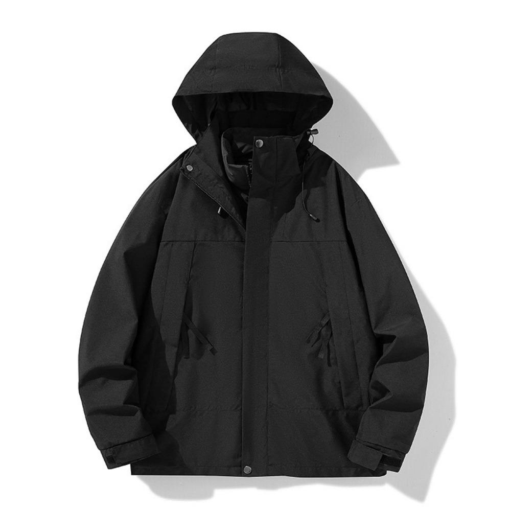 

2025 мужской и женский осенне-зимний новый уличный модный парный тренд водонепроницаемый пуховик-трансформер три-в-одном из двух частей 5XL