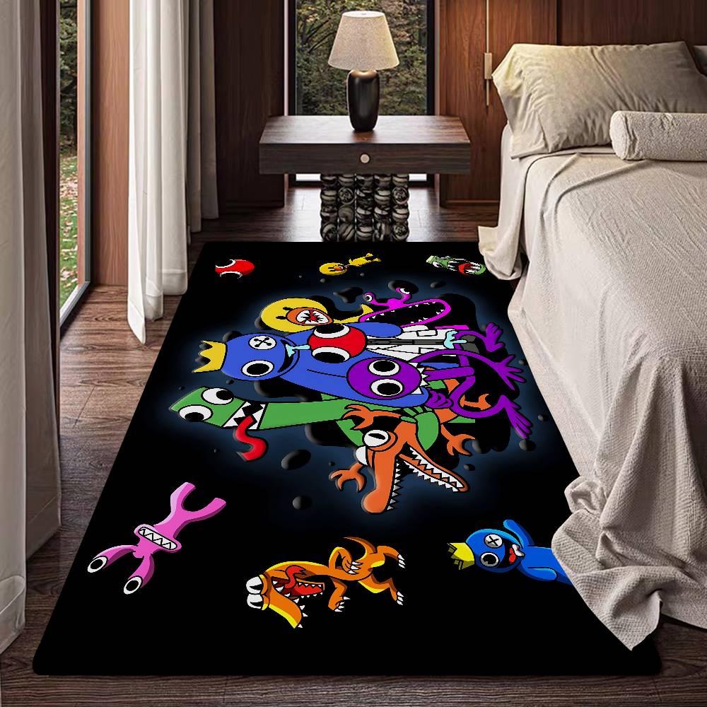 Game R-Rainbow Friends Cartoon Floor Mat INS Style Soft Bedroom Floor House Laundry Room Mat Anti-skid Household Carpets