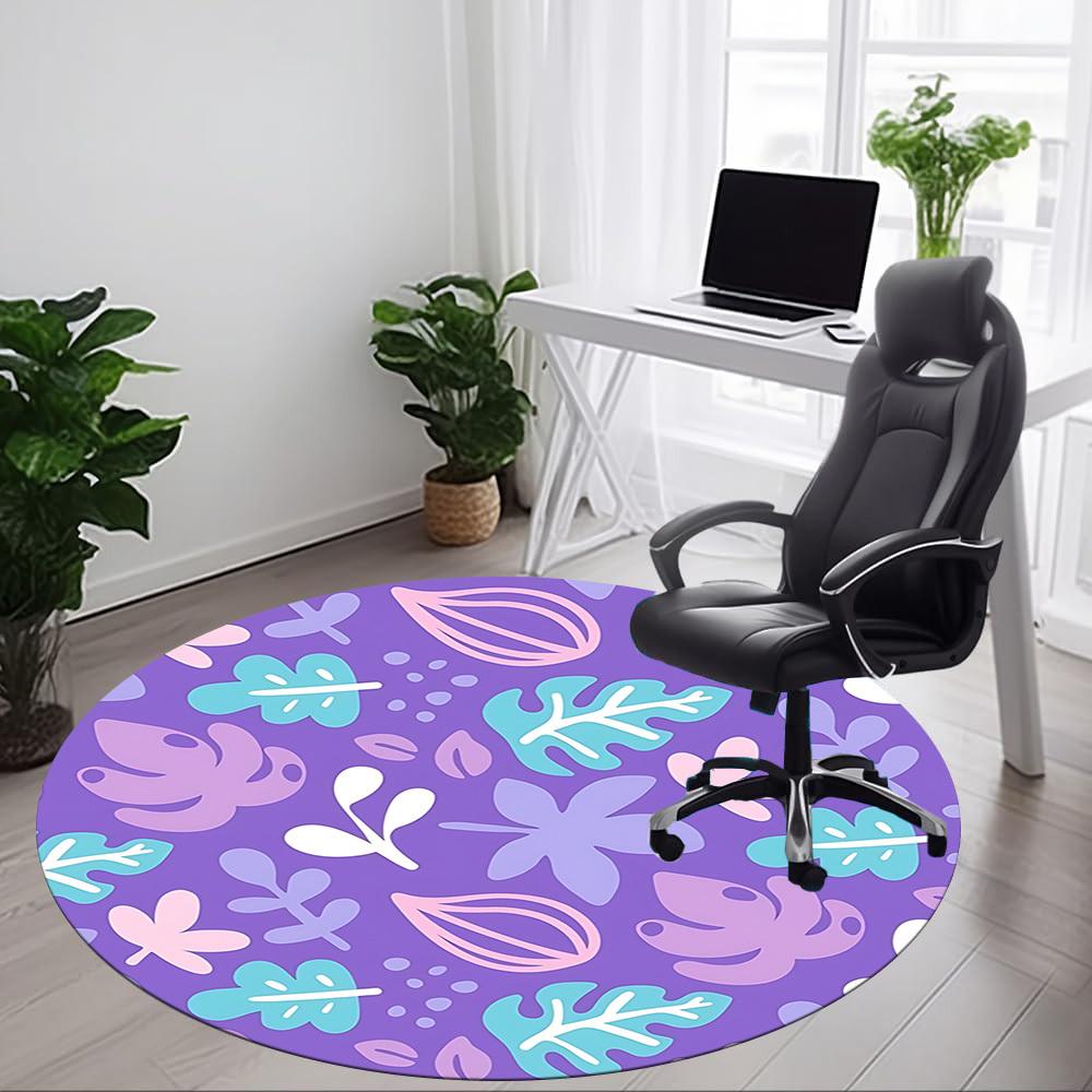 1pc Floral Pattern Chair Carpet for Office - Durable, Ideal for Chair Mats, Stylish & Functional Decorative Rug yy260130043
