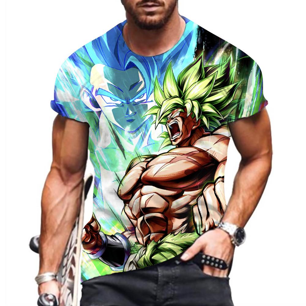 Oversized Men's T-shirt Clothing Hip Hop Dragon Ball Harajuku Style T-shirts Anime Vegeta Tops Streetwear