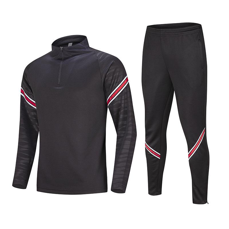Half-Zip Contrast Stripe Sports Top with Half-Finger Sleeves