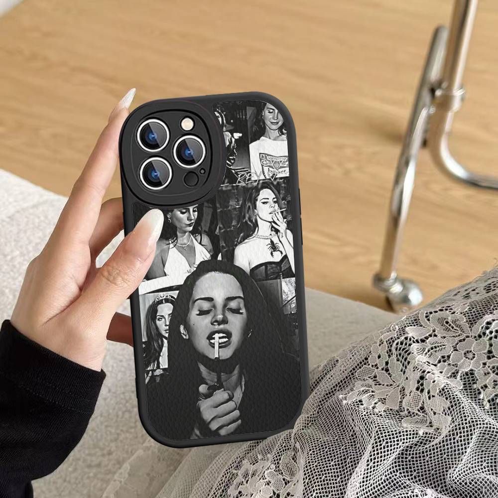 Kryt na telefon zpěvačky Lany Del Rey pro IPhone 11 12 13 14 15 16 Pro Max Mini Plus Měkký kožený kryt