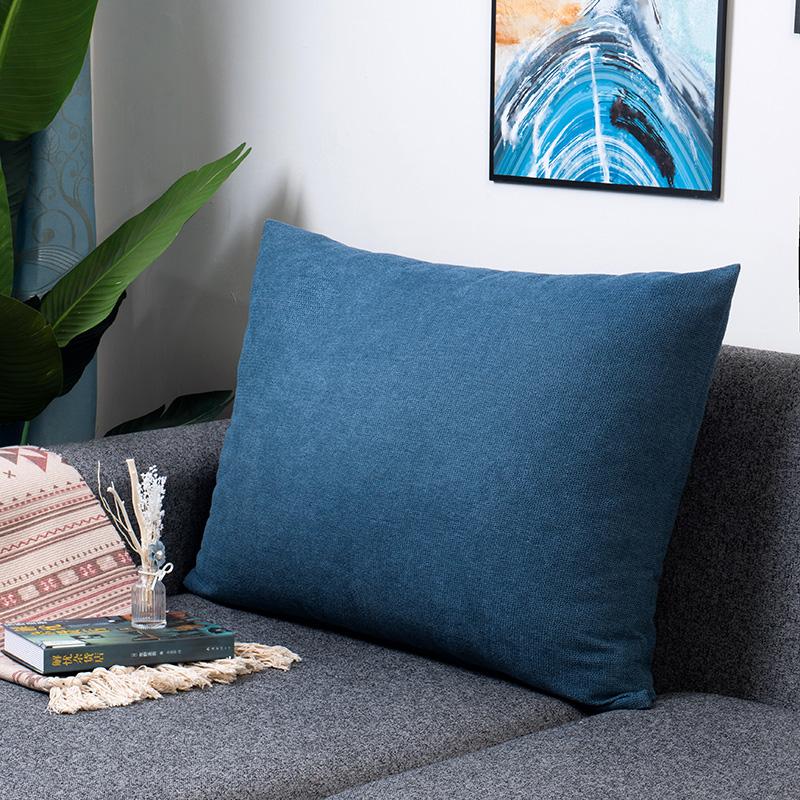Large Rectangle Waist Cushion Cover Sofa Car Backrest Pillowcase Bedroom Huge Pillow Case Protector Zipper Solid Color Multisize