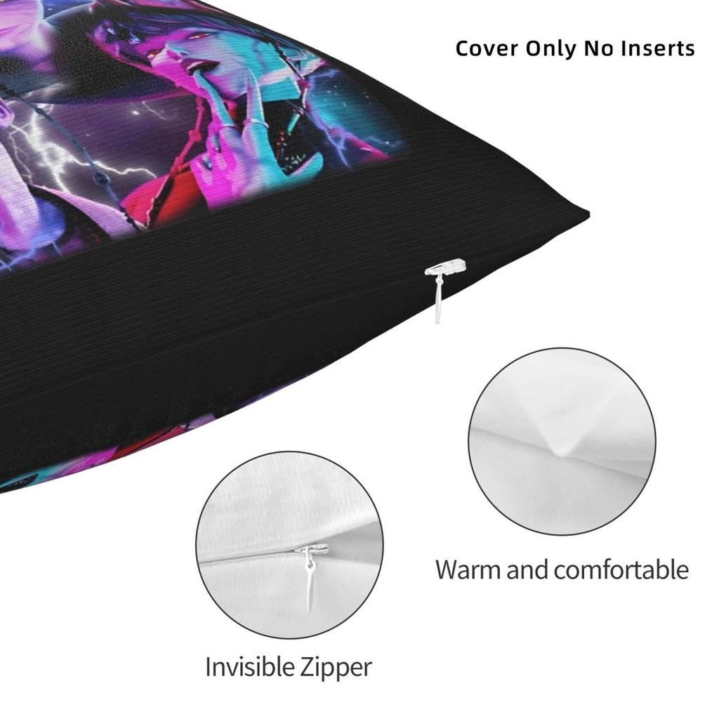 Saja Boys Huntrix Square Pillow Case Kpop Demon Hunters Cushion Covers Decorative Throw Pillow Case Cover For Home 45*45Cm