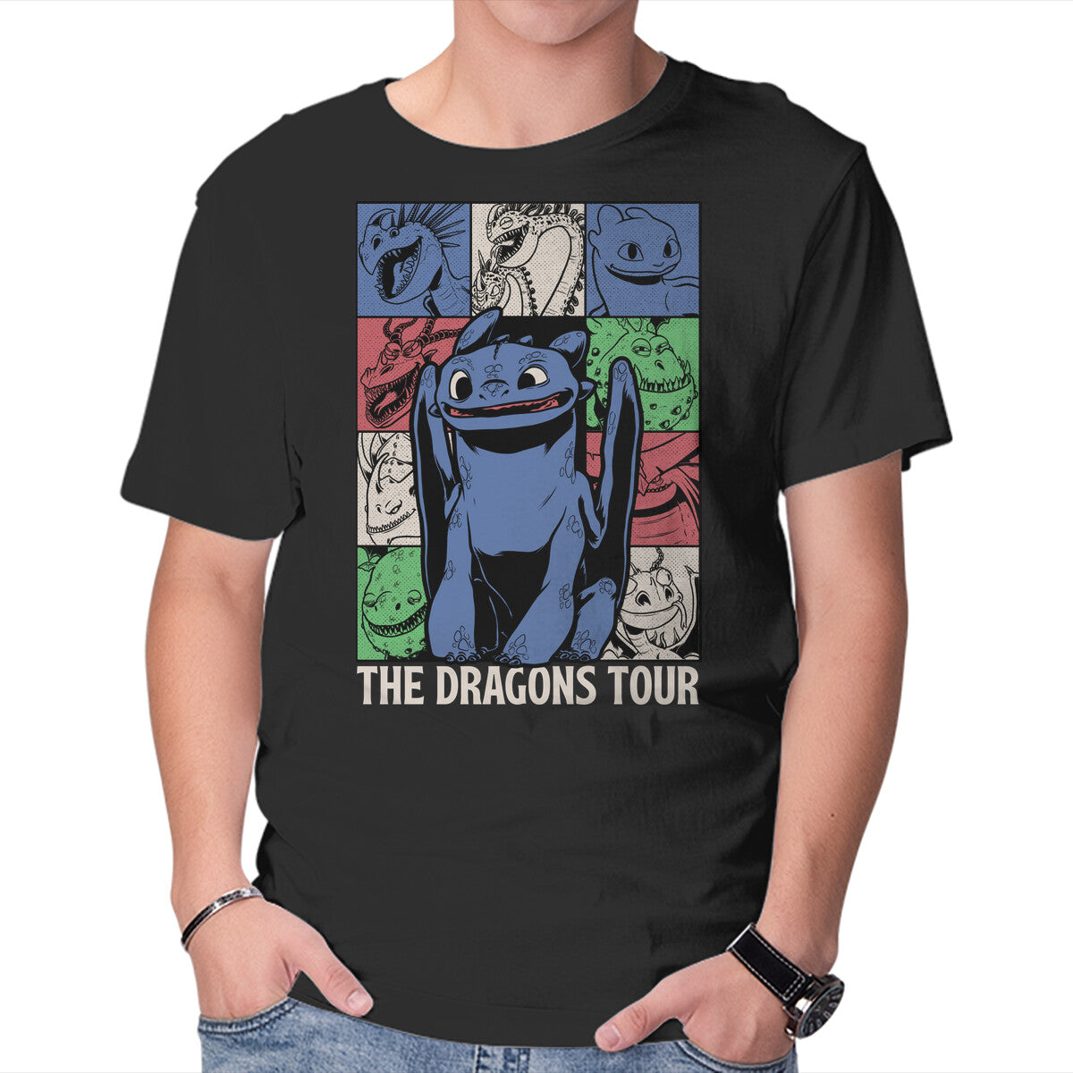 Unisex Crew Neck T-Shirt Dragons Tour Movie Graphic Short Sleeve Casual Tee S