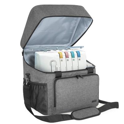 Sac de Rangement pour Machine à Coudre Luxja avec Fond Rigide, Rembourrage, Nombreuses Poches (gris)