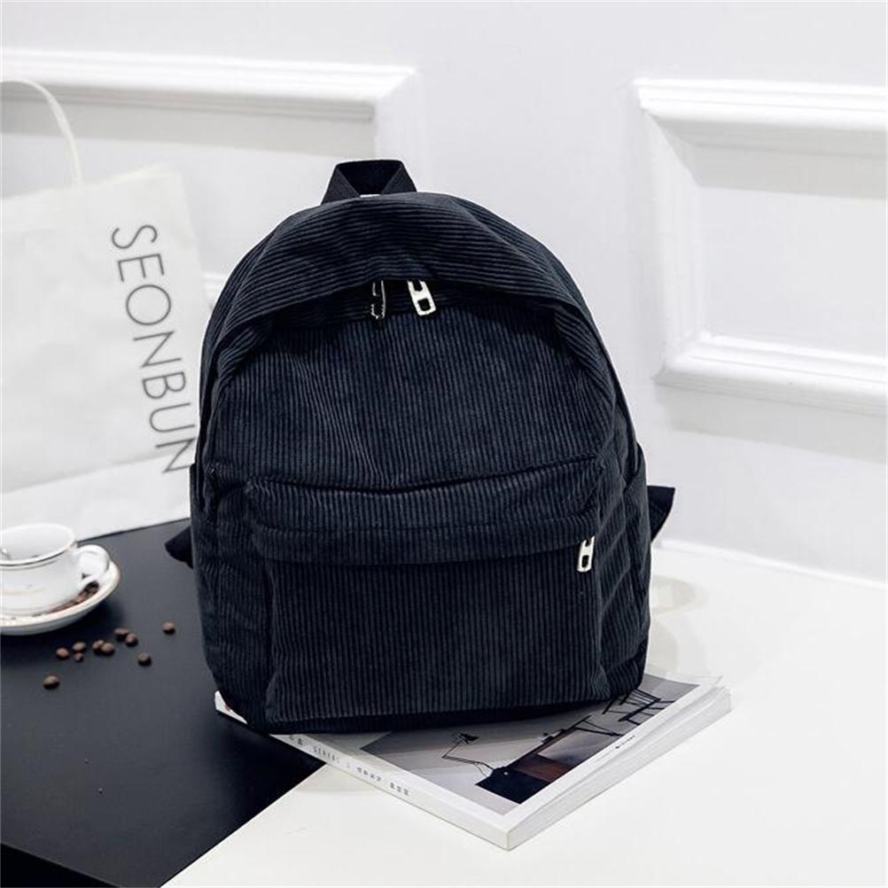 Corduroy Backpack Striped School Bag Travel Backpack Casual Daypack Laptop Backpack for Boys Girls