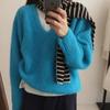 Women's V-Neck Loose Knit Pullover Sweater - Korean Autumn/Winter Style