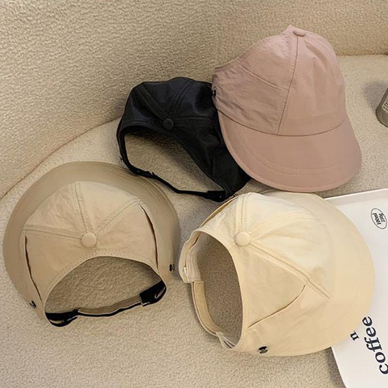 Foldable Wide Brim Ponytail Sun Hat Drawstring Adjustable Cap Summer Quick-Dry Visor Fisherman Capfor Women Beach Hat
