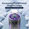 Outdoor Foldable Handheld Fan 1pcs Mini Cooling Rechargeable 3600mah Neck Digital Display Infinitely Adjustable Speed