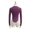 Women's Pilates Crew Neck Long Sleeve Yoga Top - Curved Hem, Spring/Summer Style