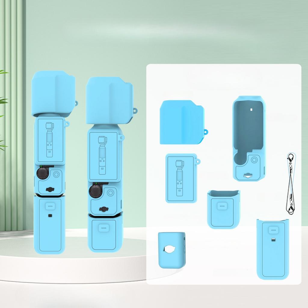 Silikonowe Etui do DJI OSMO Pocket 3 i Akcesoriów Ochrona 360° Jednolity Kolor Różowy Czarny Szary Niebieski