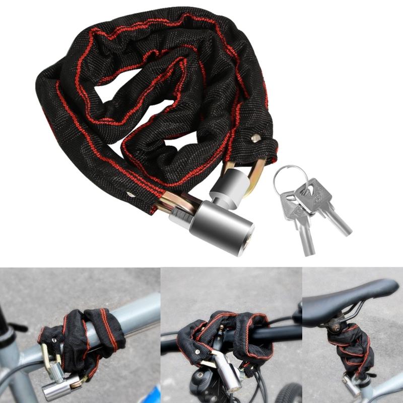 Bicycles Chain Lock, Heavy Duty Anti Theft Bike Chain Lock with 2 Key, Bicycles Chain Lock for Motorcycle Electric Bike