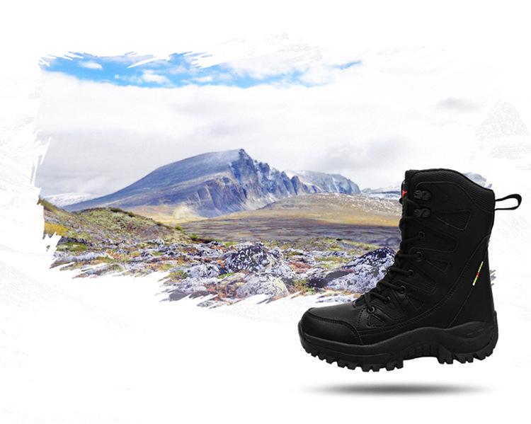 Unisex High-Top Winter Hiking Boots - Warm, Fashionable, Large Size Snow Boots