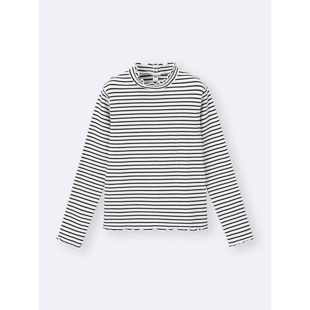 Gu By Uniqlo Girls Frill High Neck T  Long Sleeve 