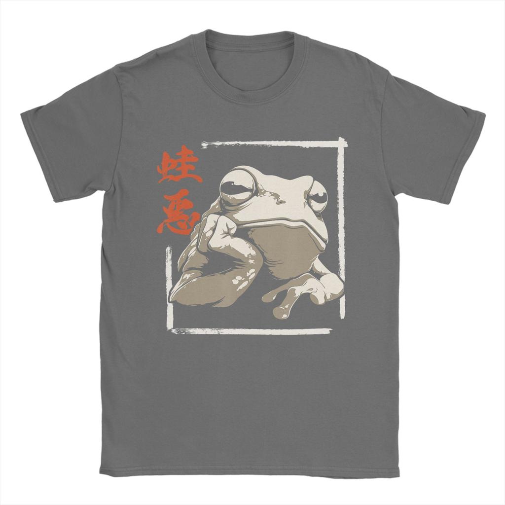 Japanese Grumpy Frog T Shirt for Men 100 Cotton Fashion for Male TShirt Round Collar  Tees Short Sleeve Tops Gift Idea