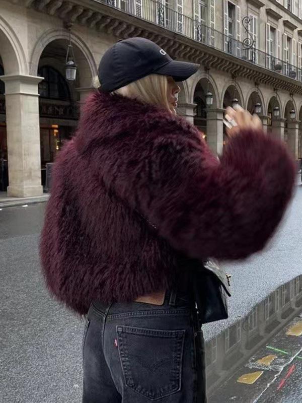 Medium-weight Fall/Winter Women's Coat Eco-friendly Faux Fur Short Coat