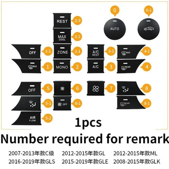 For Mercedes Benz C-class ML Air Conditioner Button GLK GL  Volume GLS GLE Central Control Switch Multimedia  1pcs