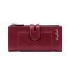 Minimalist Pu Leather Long Wallet With Magnetic Closure And Multiple Card Slots For Daily Use