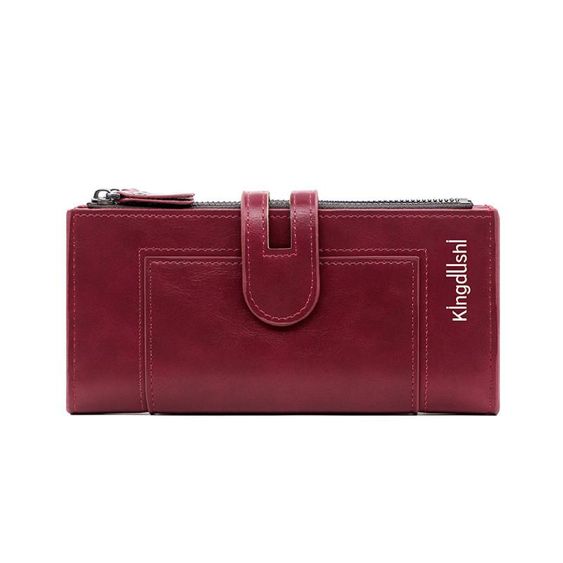 Minimalist Pu Leather Long Wallet With Magnetic Closure And Multiple Card Slots For Daily Use