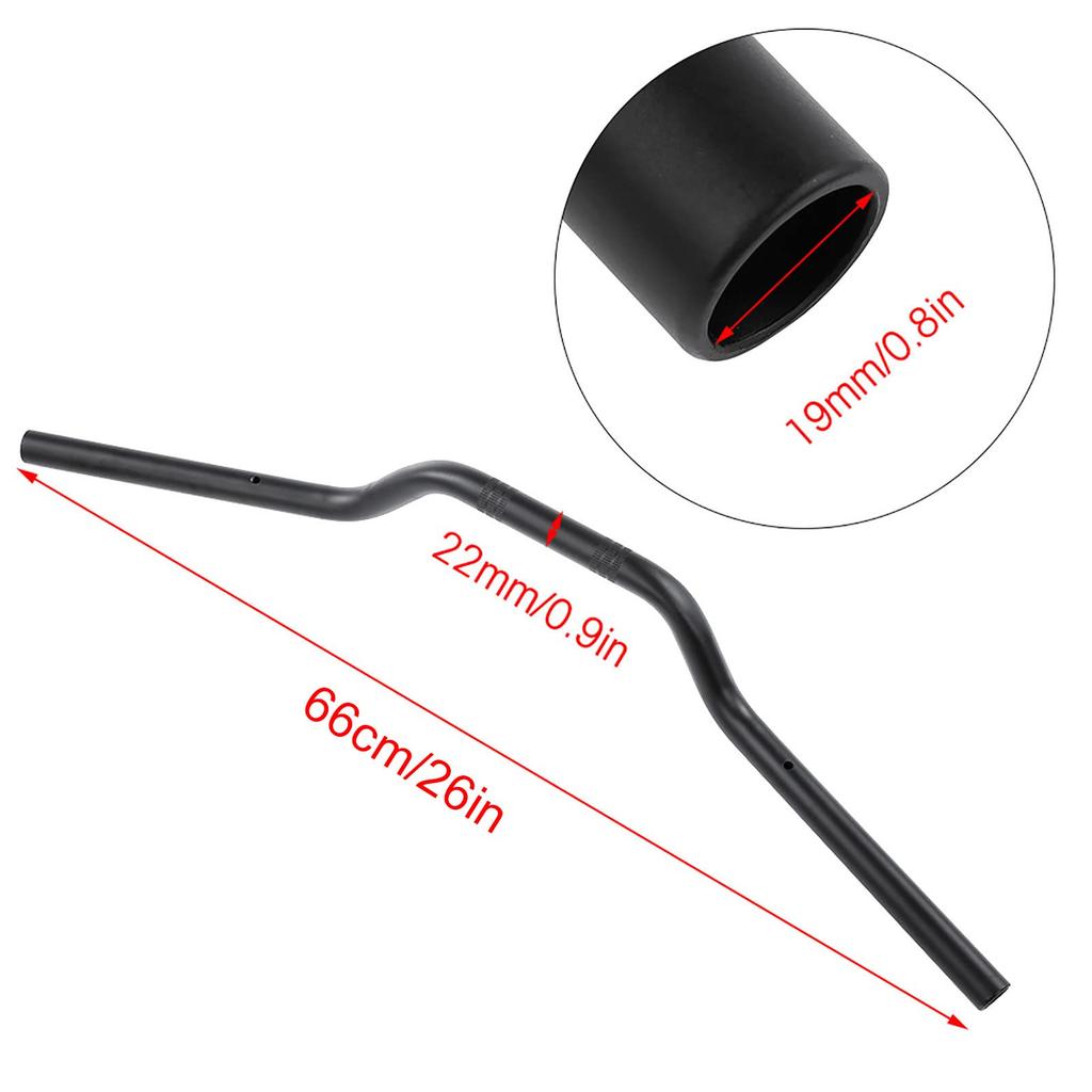 Motorcycle Tracker Handlebars, 22mm Drag Bar Replacement for Chopper Bikes, Black, Compatible with Cruiser and Bobber Bikes