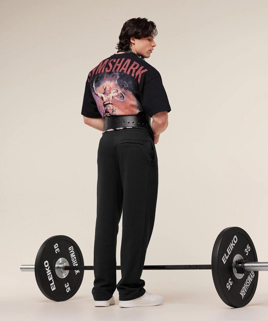Amerikanisches Haifischmuster Herren Übergröße Kurzarm Locker sitzendes T-Shirt