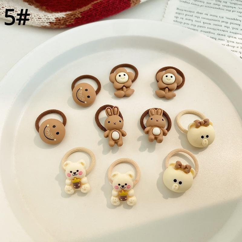 

10-20 шт./компл., милый мультяшный медведь, кролик, повязка на голову, эластичная резинка, головной убор, цветочный бант, детские аксессуары для волос, украшения 10pcs-5