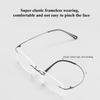 Frameless Cut Edge Reading Glasses Anti Blue Light for Men Middle Aged Elderly Anti Fatigue Glasses