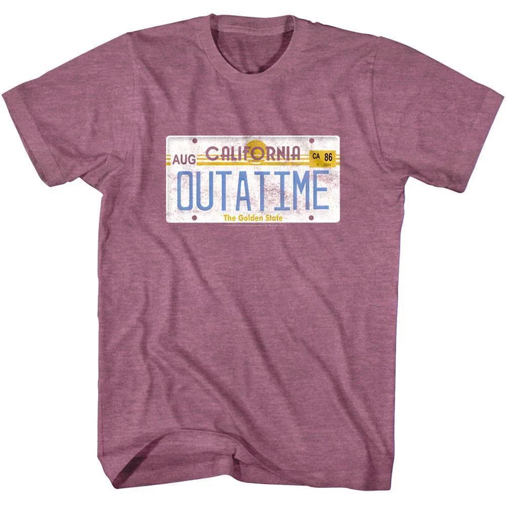 Back to The Future OUTATIME License Plate Men s T Shirt DeLorean Car Tag Movie XL