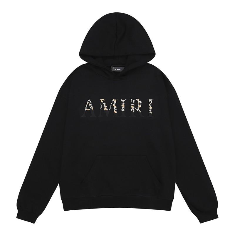 Amiri Leopard Farbverlauf Logo Engel Hoodie & Hose Set