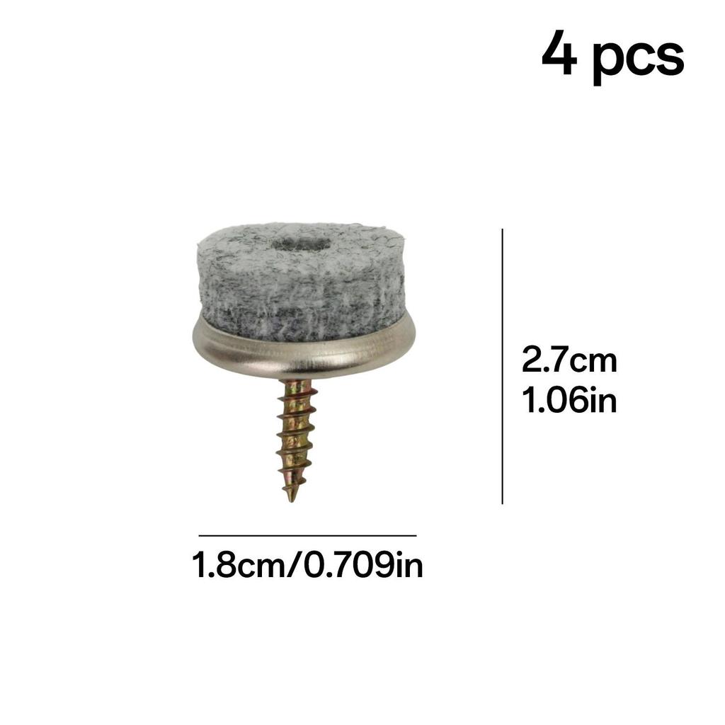 Felt Chair Leg Pads Floor Protectors Non-slip Furniture Bumper Anti Vibration Gasket Hardwood Floor Protector Mats with Screws