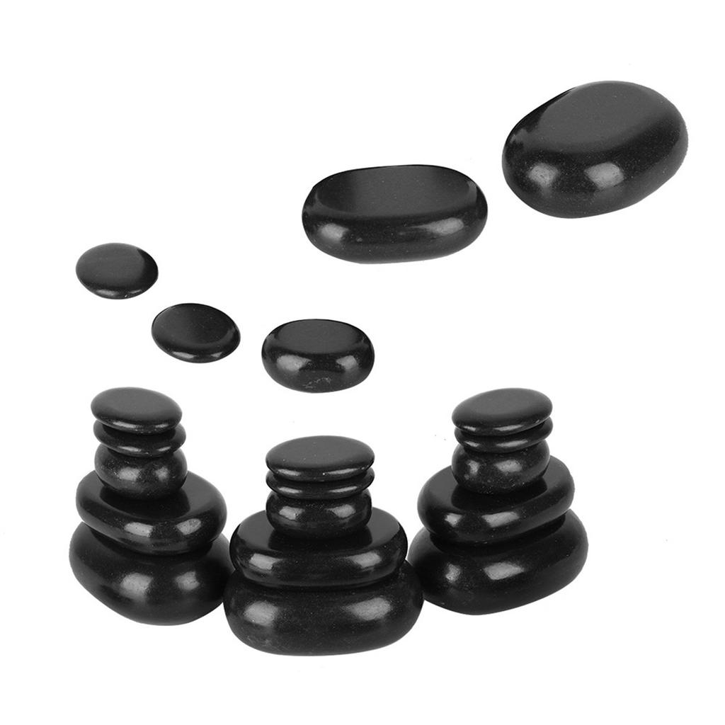 20Pcs/Set Hot Spa Black Basalt Oval Shape Stone Essential Oil Pedicure Massage